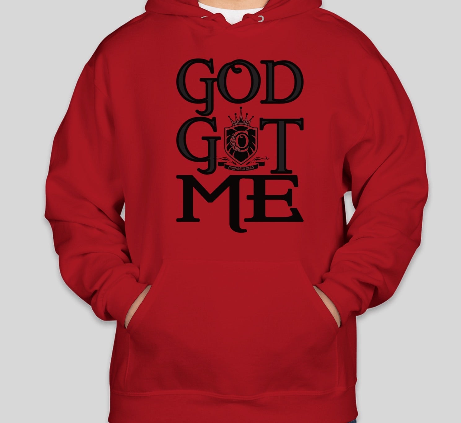 God Got Me with Crowned Sleeve - Men's  Hoody