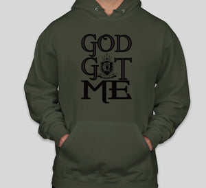 God Got Me with Crowned Sleeve - Men's  Hoody